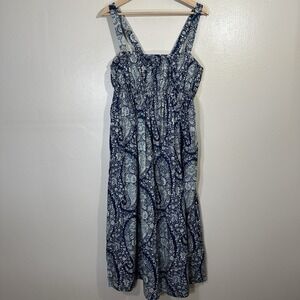 J Crew Women's SZ 8 Paisley Gathered Cotton Poplin Sundress